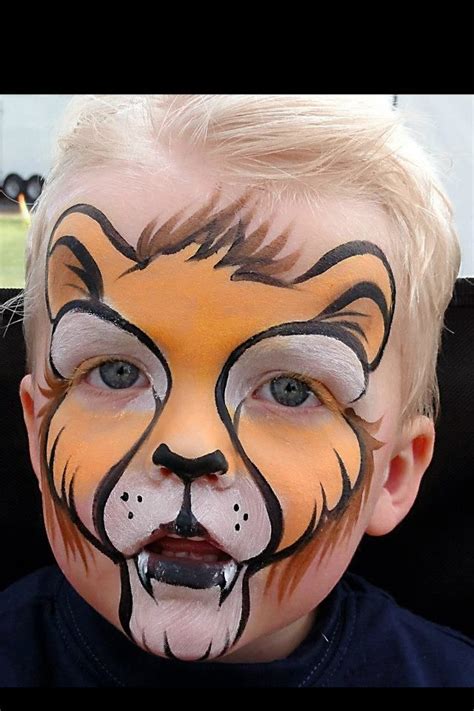 lion face painting easy